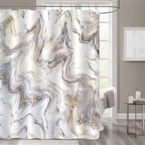 Gibelle Marble Abstract Waterproof Shower Curtain